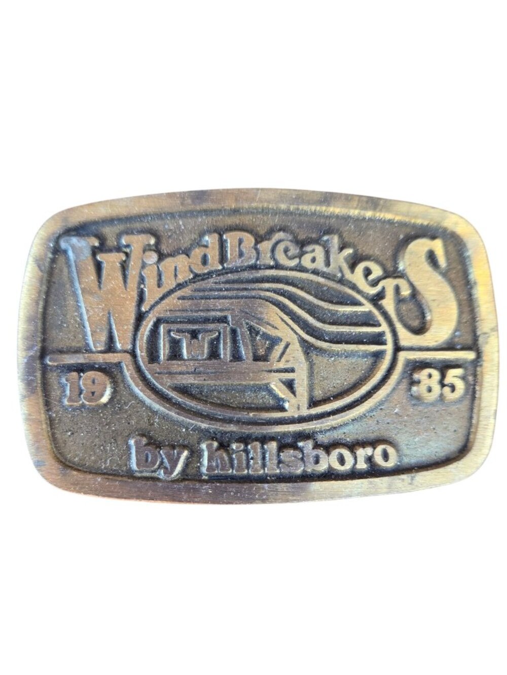 Windbreakers Belt Buckle Hillsboro Kansas 1985 Vintage Country Western Wear